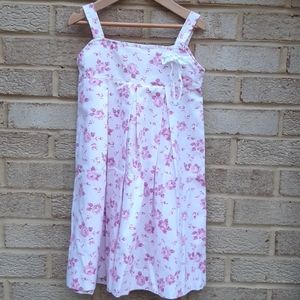 Pink floral white girl's dress